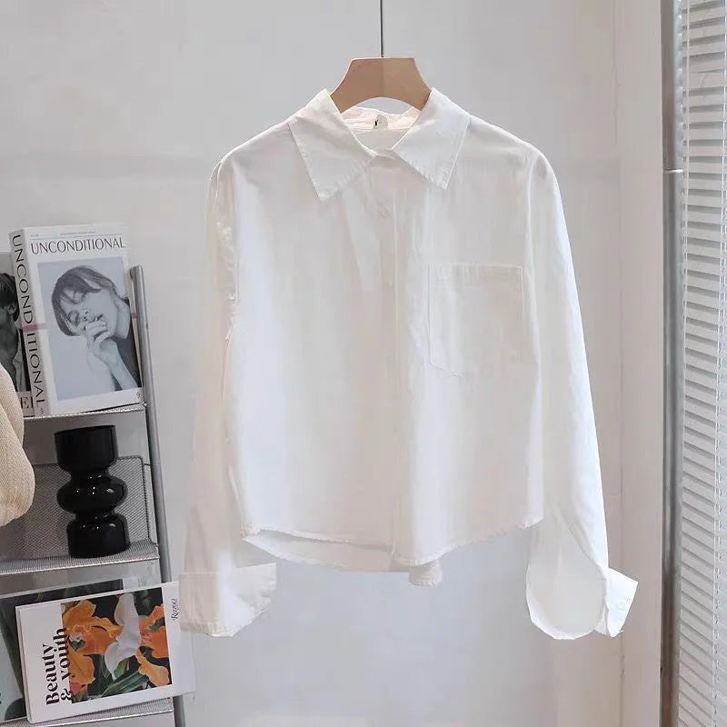 Inner and Outer Student Shirt Long Sleeve Design Niche Top Trendy
