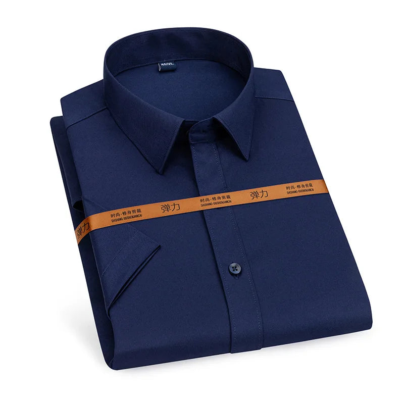 Men's short-sleeved shirt Business casual tooling solid color