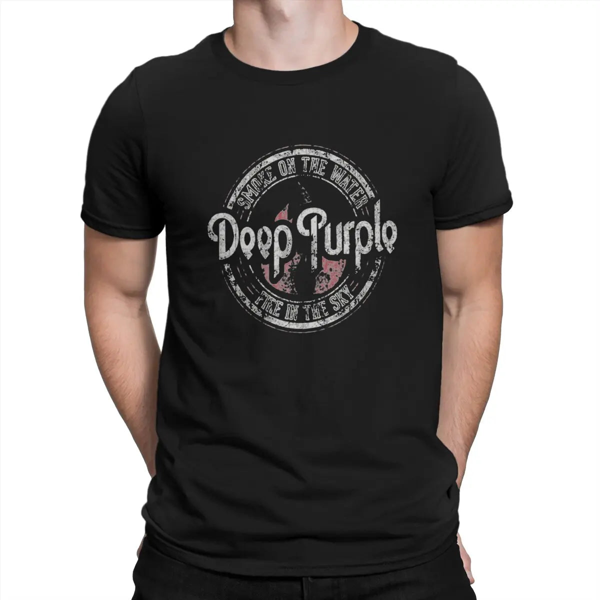 English Rock Band T-Shirts for Men Deep Purple Leisure Tees