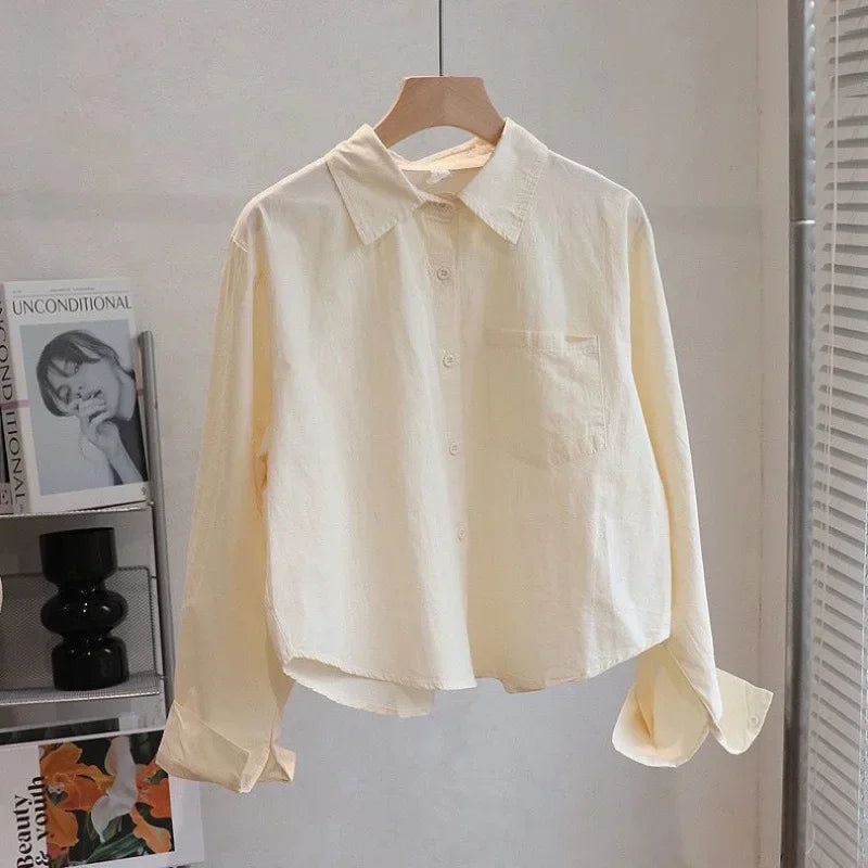 Inner and Outer Student Shirt Long Sleeve Design Niche Top Trendy