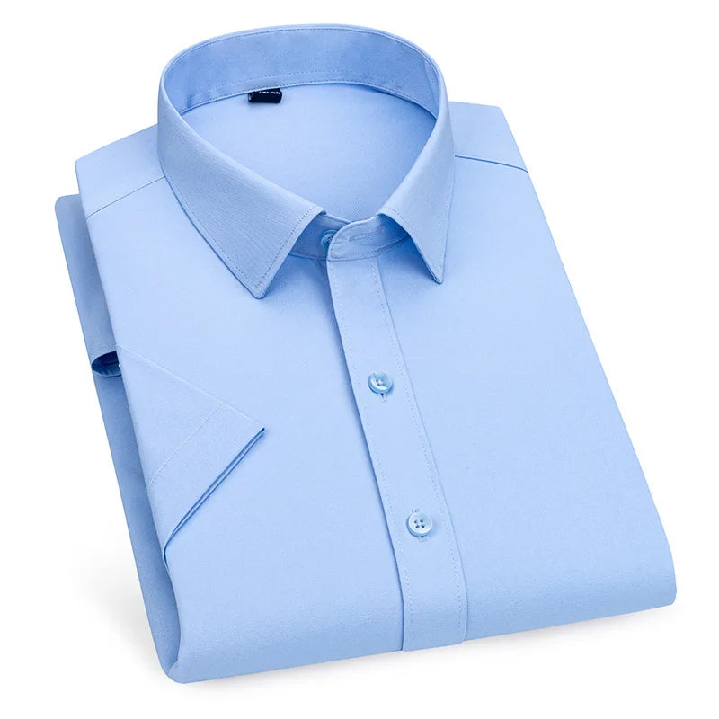 Men's short-sleeved shirt Business casual tooling solid color