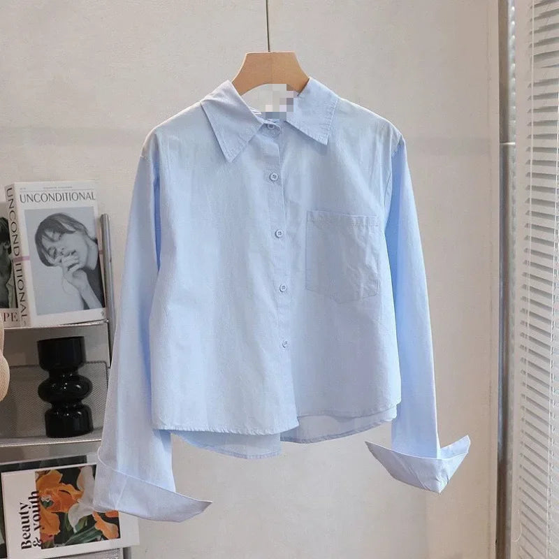 Inner and Outer Student Shirt Long Sleeve Design Niche Top Trendy