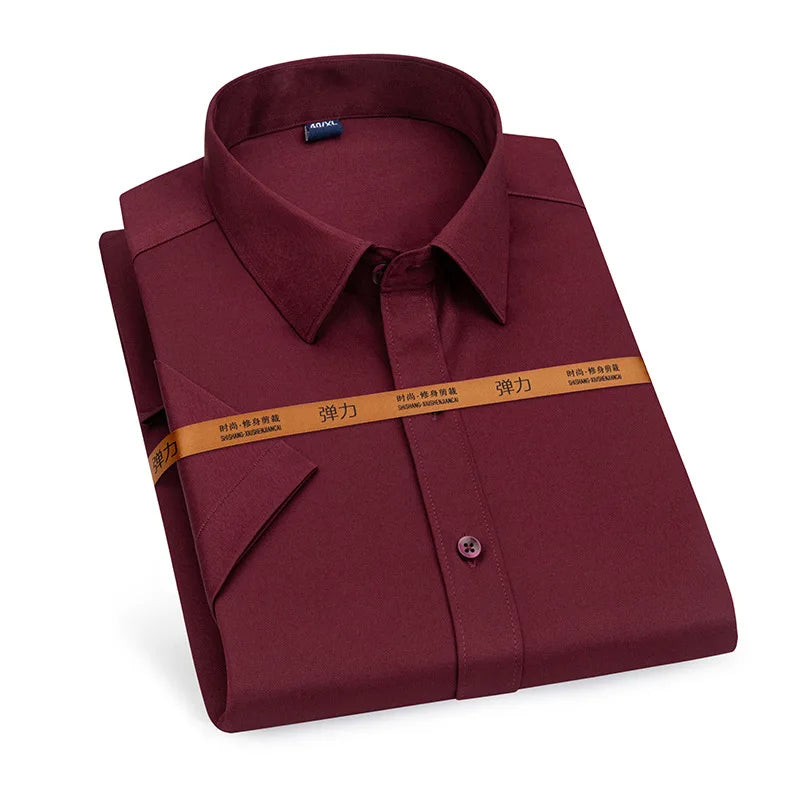 Men's short-sleeved shirt Business casual tooling solid color