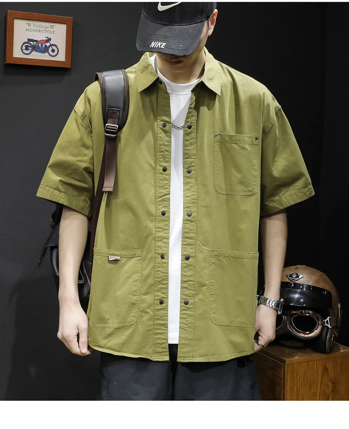 Brand Trendy Shirt Summer Casual Work Clothes Loose Summer